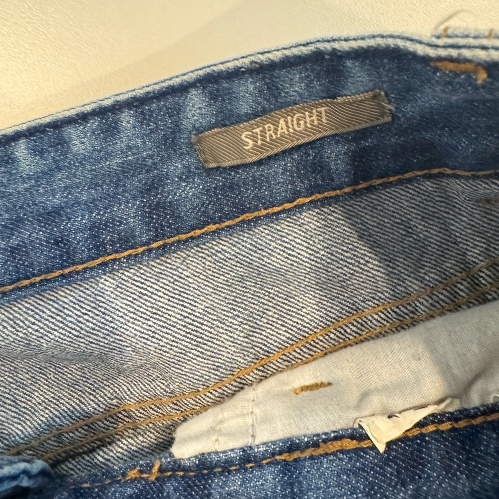 2/$20 Women’s Zara Trafaluc premium wash straight leg distressed Blue jeans - Picture 5 of 7